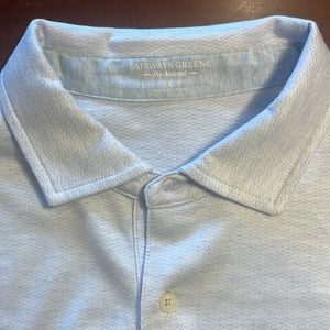 Fairway and Greene, Mens Large, Long sleeve golf polo, blue.